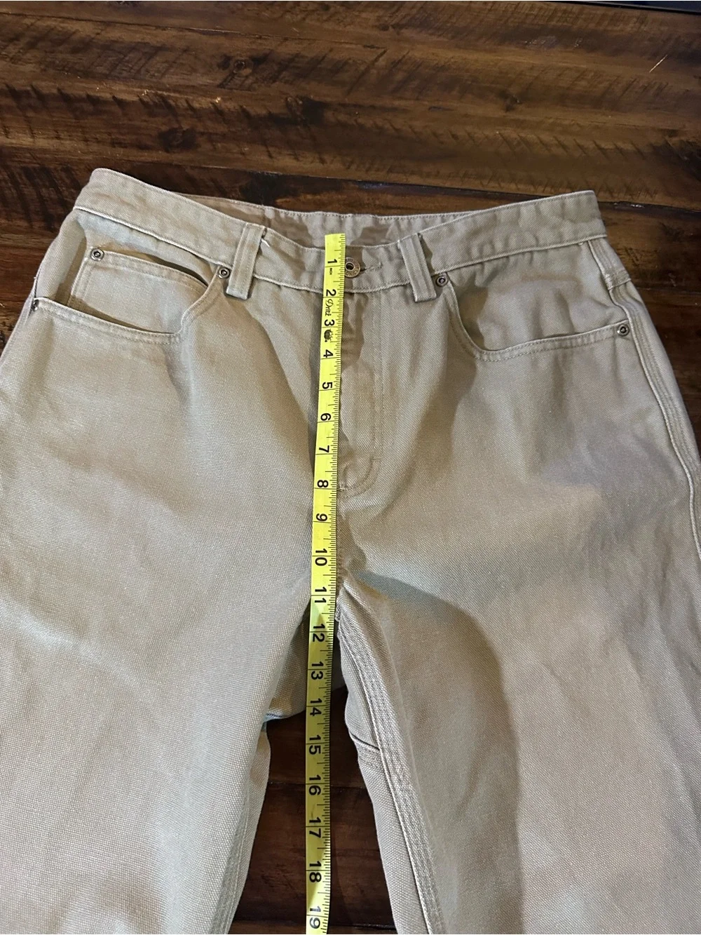 Duluth Trading Co Khaki Work Pants 34x30 Cotton Straight Leg Utility EUC